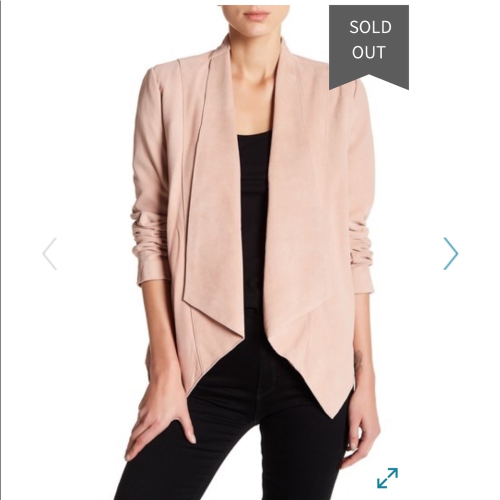 Pink Tahari leather drape jacket NWT
